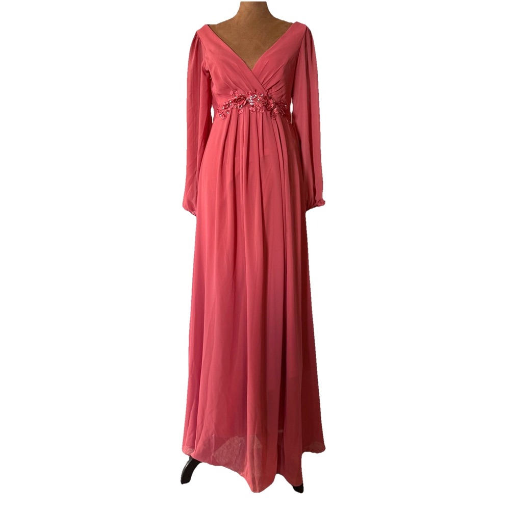 Ever Pretty Dress Womens S Elegant Deep V Neck Appliques Slit Long Sleeve Lined